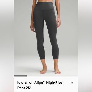 LULULEMON ALIGN DARK GREY 25inch Leggings high rise